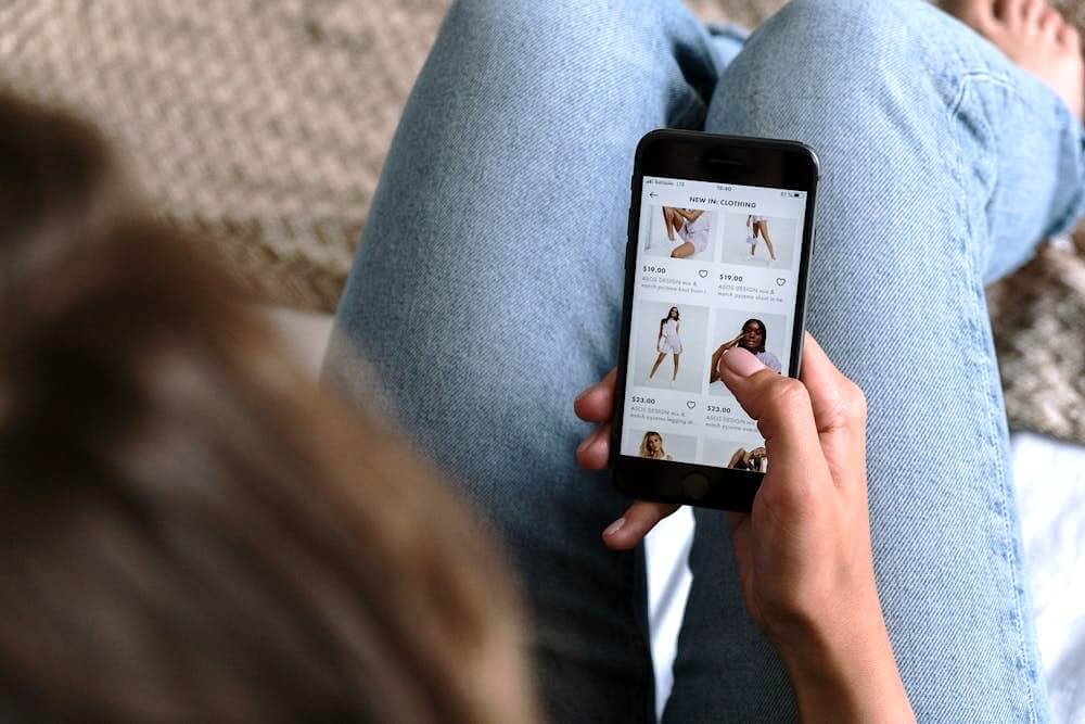 Mobile app for online shopping for a clothing company.